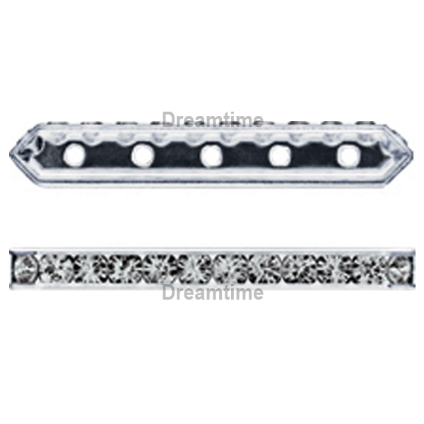 Dreamtime Crystal DC 77730 Rondelle Spacer Bars 5 Hole Black Diamond/Silver